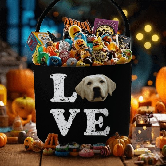 I Love My Yellow Lab Labrador Retriever Dog Fabric Baskets