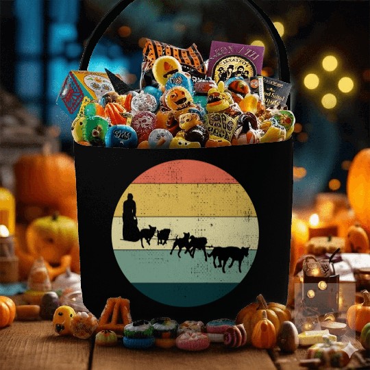 Husky Sledding Sled Dog Racing Alaskan Racers Fabric Baskets