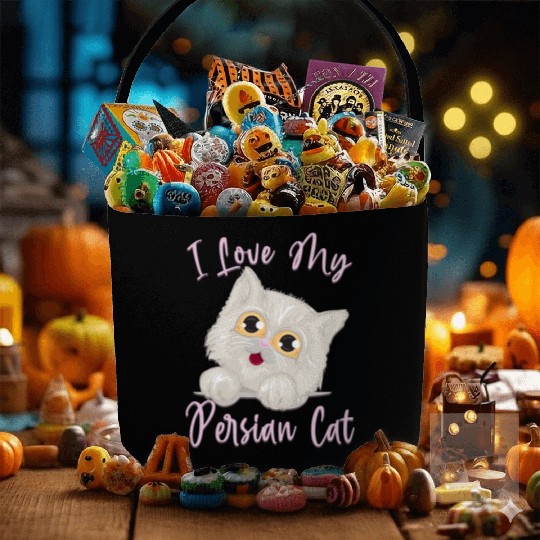 Persian Cat I Love My Persian Cat Fabric Baskets