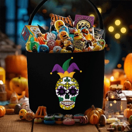 Bone Skeleton Festival Parade Beads Mardi Gras Fabric Baskets