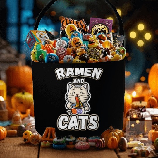 Ramen and cats Fabric Baskets