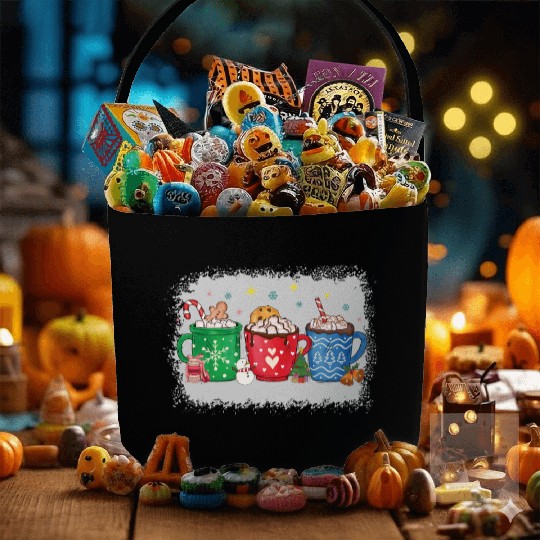 Christmas Hot Chocolate Peppermint Mocha Fabric Baskets