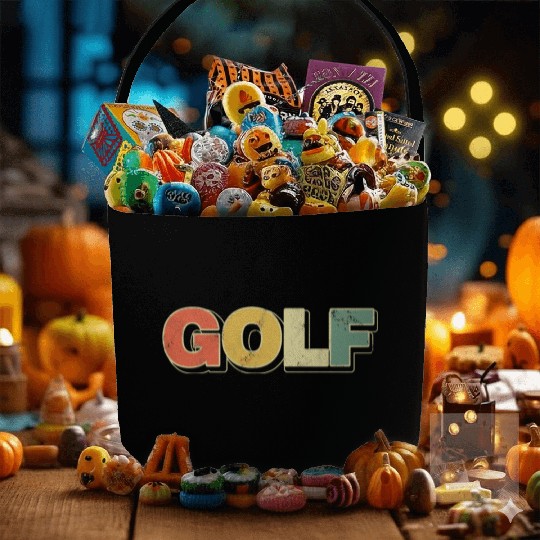 Golf Retro Typography Golfer Outdoor Sport Golfing Fabric Baskets