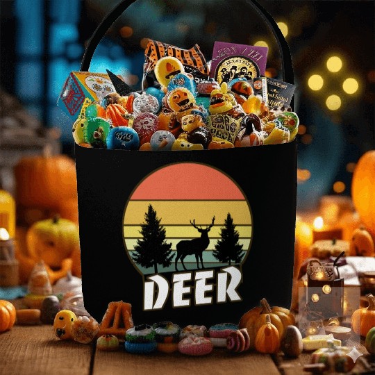 Deer funny sunset sunrise summer Gifts Fabric Baskets