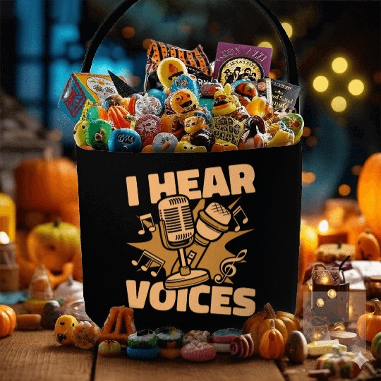 Music Teacher Microphone I Hear Voices Fabric Baskets