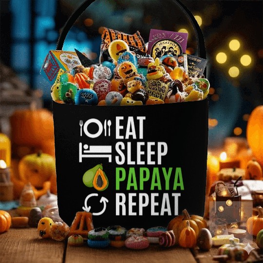 Eat Sleep Papaya Repeat Fabric Baskets