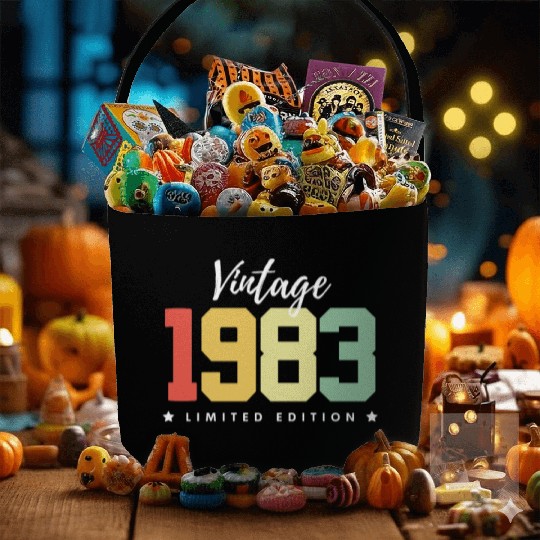 40 Years Vintage 1983 Retro 40th Birthday Fabric Baskets