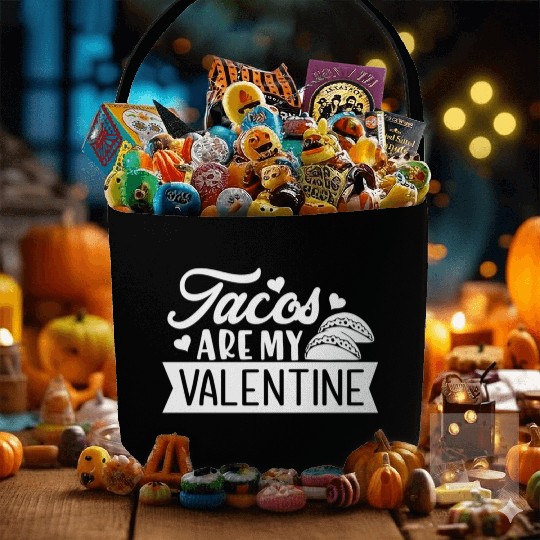 Galentines Day Tacos Are My Valentine Valentines D Fabric Baskets