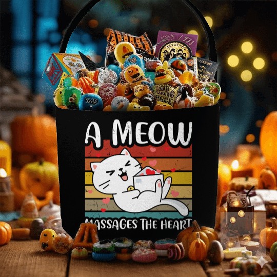 A meow massages the heart Fabric Baskets