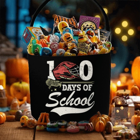 100 Days Of School Sports Game Lacrosse Player Fabric Baskets