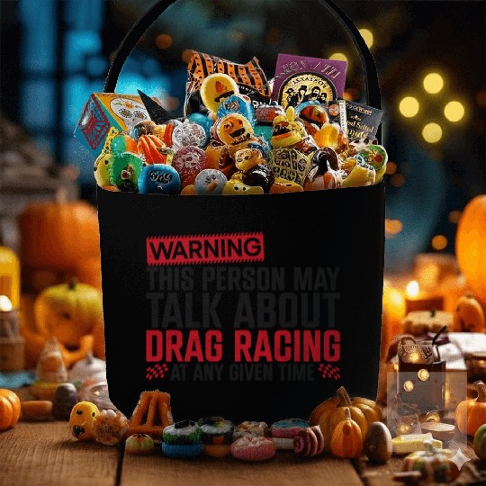 Drag Racing Race Car Warning This Fabric Baskets
