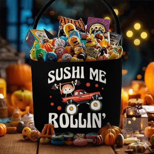 Sushi Me Rollin' Japanese Foodie I Love Sushi Fabric Baskets