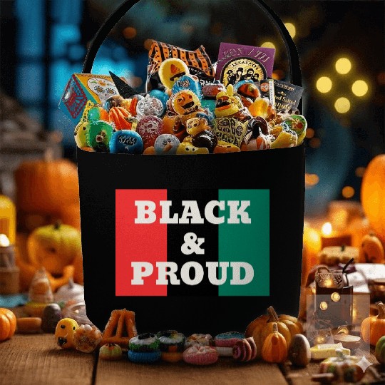 Black and Proud on a Red, Black, and Green Colors Fabric Baskets
