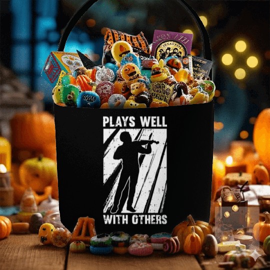 Music Teacher Violine Plays Well With Others Fabric Baskets