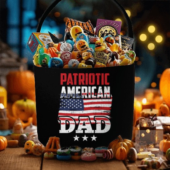 Patriotic American Dad Patriot US USA Fabric Baskets