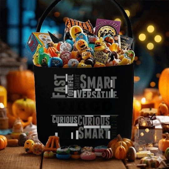 Virgo Zodiac Star Sign Word Cloud Square Monochrom Fabric Baskets