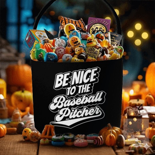 Be Nice To The Baseball Pitcher Player Hobby Fabric Baskets