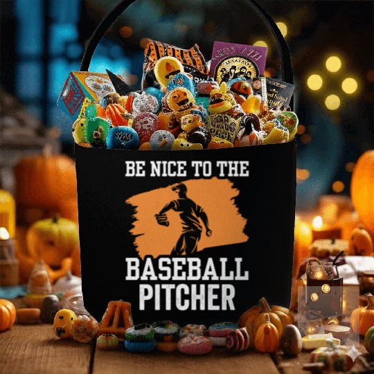 Be Nice To The Baseball Pitcher Hobby Player Fabric Baskets