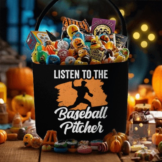 Listen To The Baseball Pitcher Hobby Player Fabric Baskets