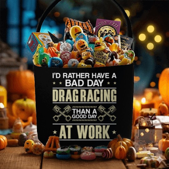 Drag Racing Race Car I'd Rather Fabric Baskets