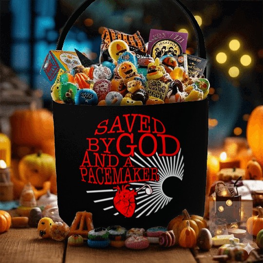 Saved By God And A Pacemaker Fabric Baskets, CHD Awareness