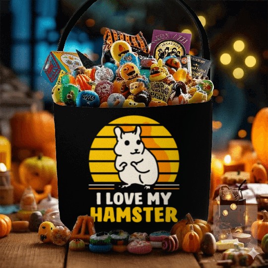 I Love My Hamster Cute Owner Animal Pet Fabric Baskets