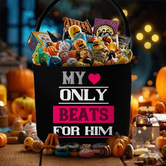 my love only beats for him Tshirt145 Fabric Baskets