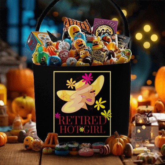 Retired Hot Girl Retro 70s Girl Flower Aesthetic Fabric Baskets