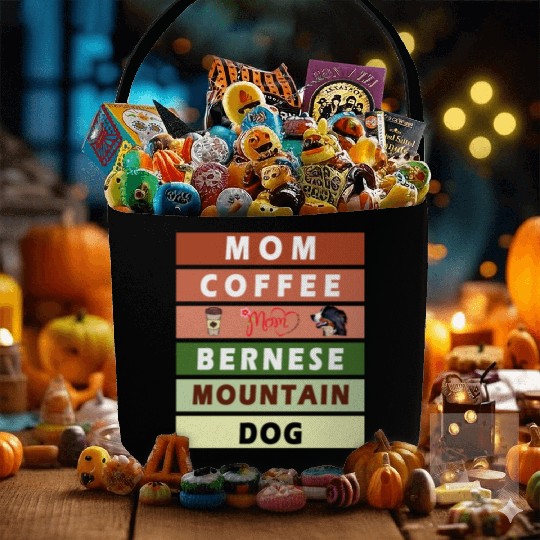 I love mom coffee and my bernese mountain dog Fabric Baskets