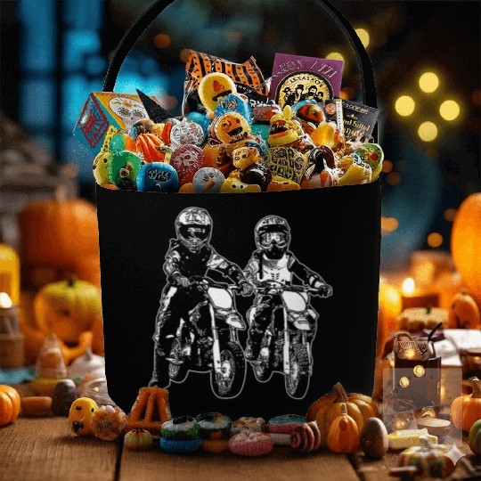 Kids Brother Sister Friends Motorbike Rider Dirt Fabric Baskets
