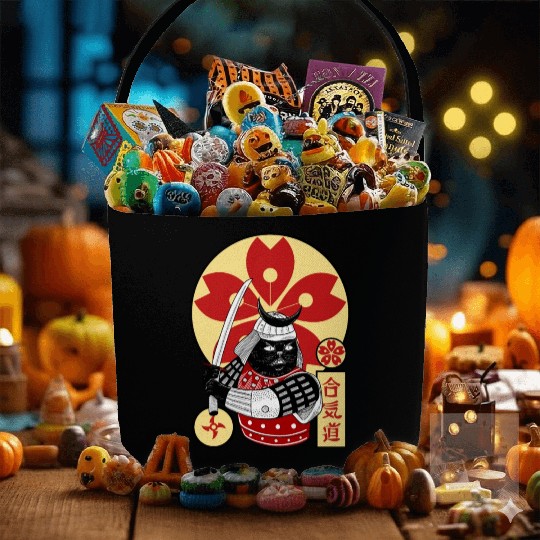 Samurai Cat Fabric Baskets