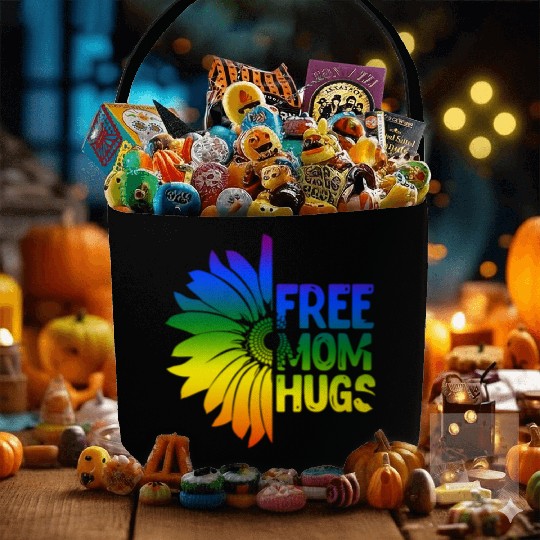 Free Mom Hugs, LGBT Sunflower Fabric Baskets