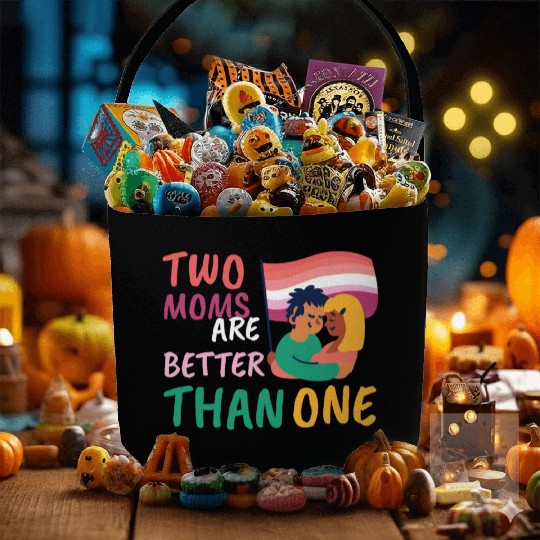Two Moms Are Better Than One LGBT Lesbian Couple P Fabric Baskets
