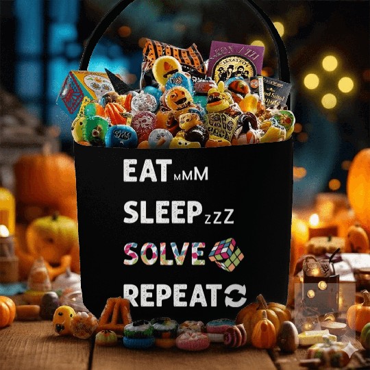 Eat Sleep Solve Repeat Math Speed Cubing Genie Fabric Baskets