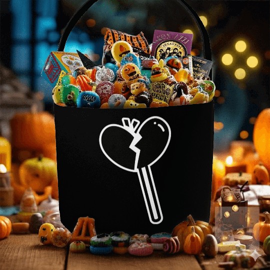 Broken Heart Lollipop Candy Fabric Baskets