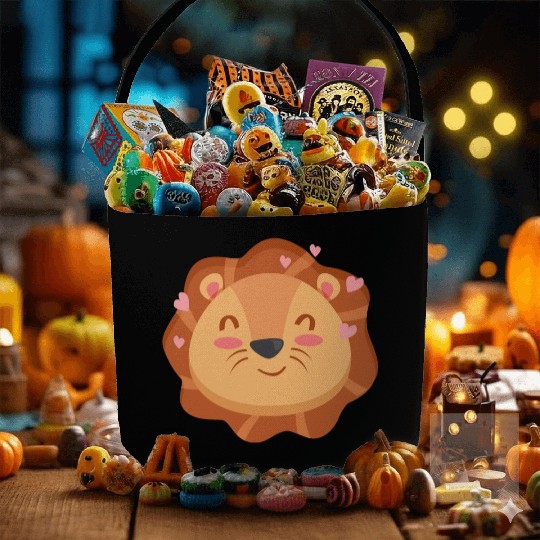 Cute Lion Cartoon Animals Character Design Fabric Baskets