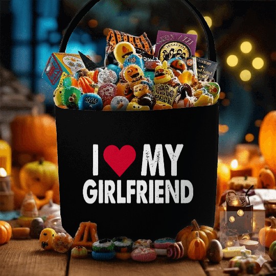 I love my girlfriend Fabric Baskets Copy Copy