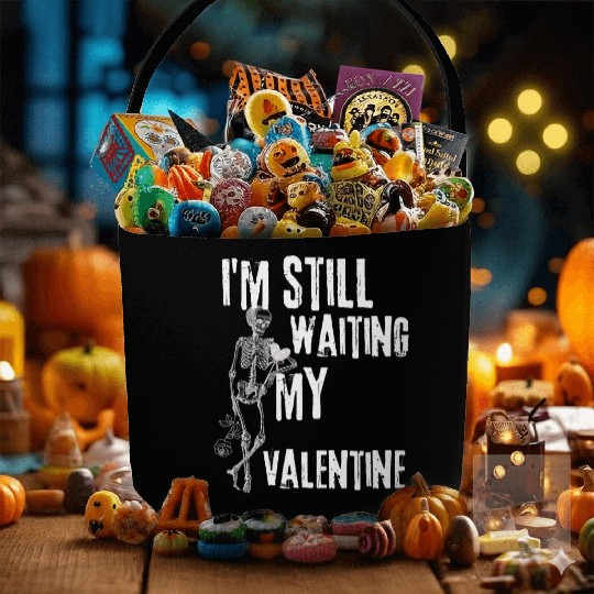 I'm still waiting my valentine,anti valentine love Fabric Baskets