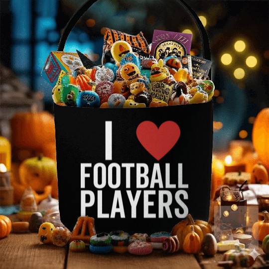 I Love Football Players Fabric Baskets