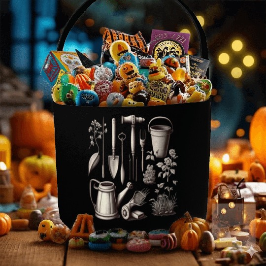 Florist Gardener Dad Grayscale Gardening Tools Fabric Baskets