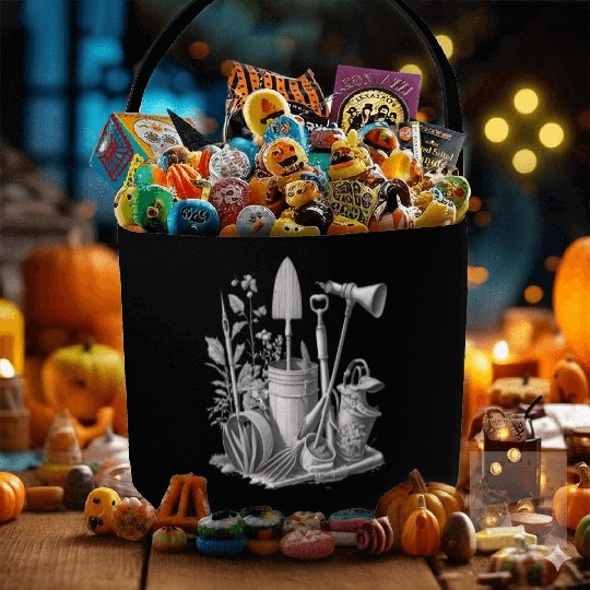 Florist Gardener Dad Grayscale Gardening Tools Fabric Baskets