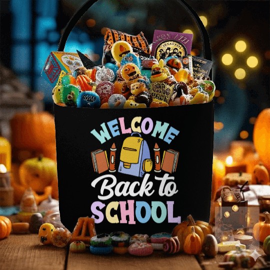Welcome Back To School Teacher Pupil Grade Fabric Baskets