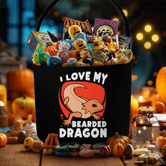 I Love My Bearded Dragon Animal Lover Reptile Pet Fabric Baskets