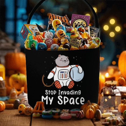 Space Purring Cat Astronaut Cat Lover Spaceship Fabric Baskets