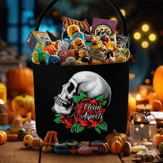 CA SKULL AND ROSES Fabric Baskets