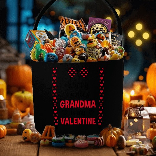 Grandma Is My Valentine Grandson Grandkid Fabric Baskets