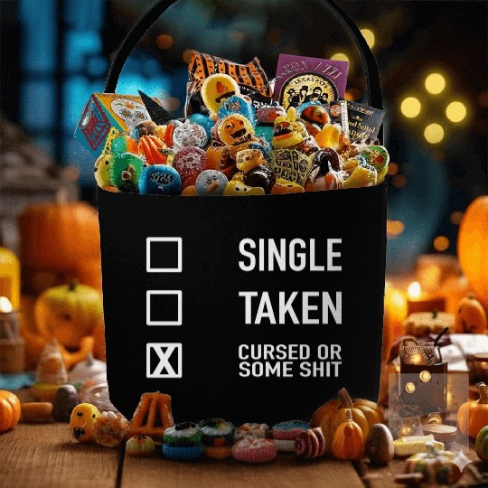 Single Taken Cursed or some Shit Valentines Day Fabric Baskets