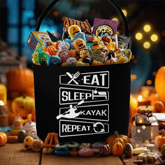 Eat Sleep Repeat Kayak Paddling Canoe Watersports Fabric Baskets