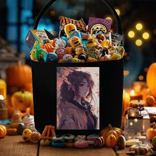 Stunning Japanese Anime Girl Aesthetic for Otaku Fabric Baskets