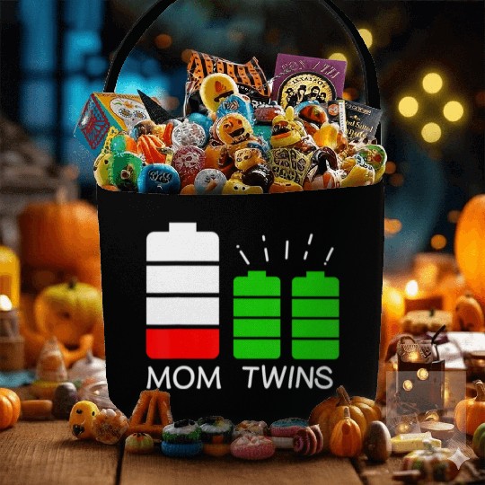 Twin Mom Low Battery Tired Mom Of Twins Fabric Baskets